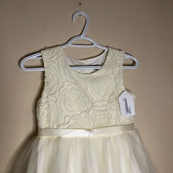 🎉🎉Host Pick!🎉🎉Flower Girl Tevolio Ivory Roses Tulle Dress - Picture 3 of 16